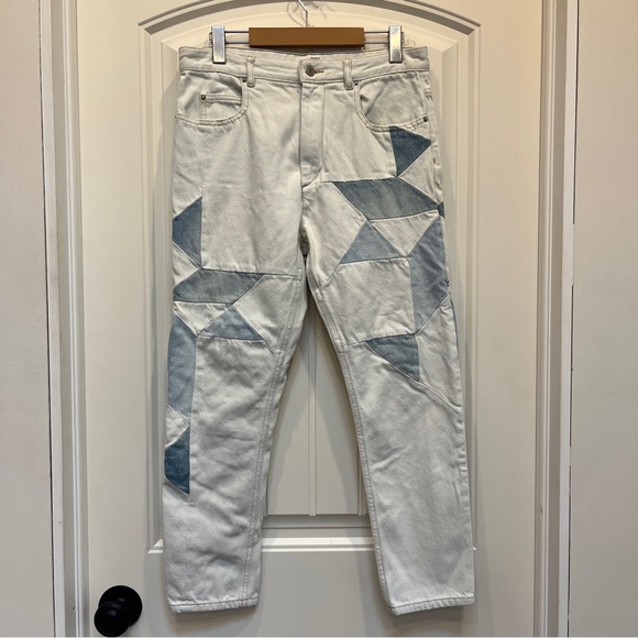 NWOT Etoile Isabel Marant Lea Patchwork Ankle Skinny Jeans Size 4 - Picture 4 of 10